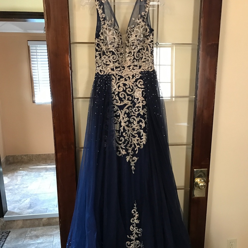 Navy blue jovani dress(size 8).